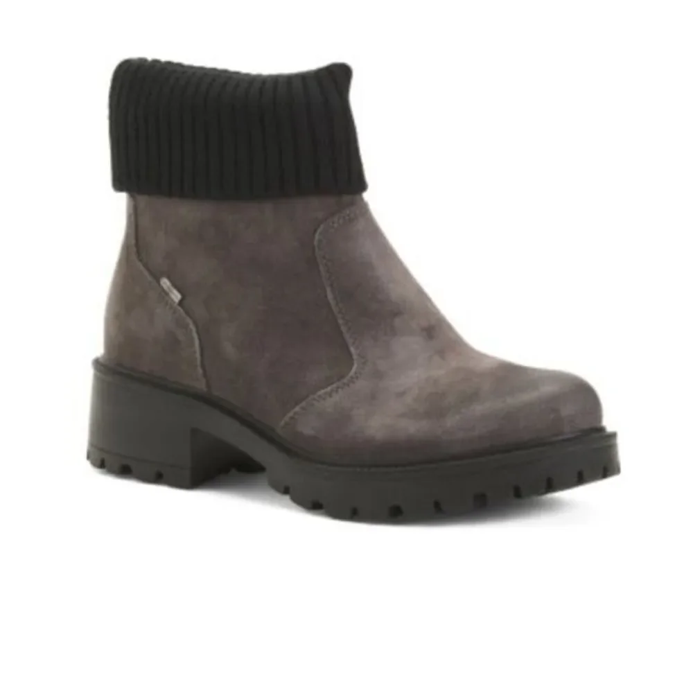 IGI & Co Womens Dark Grey‎ Leather Booties Made in Italy Size 35 - US Size 5 New